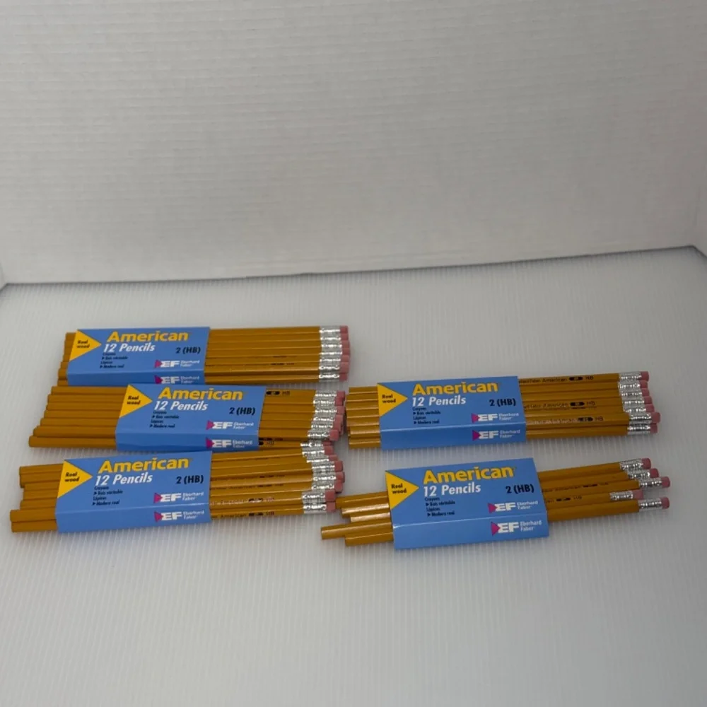 53 Eberhard Faber Real Wood American No. 2 Pencils Yellow HB Vintage New Stock